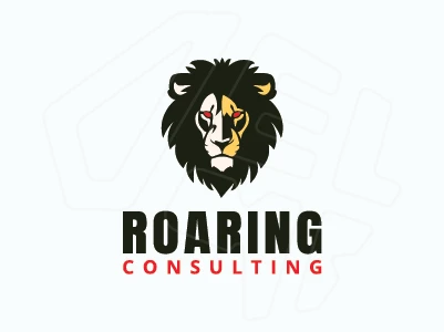 Custom logo featuring a fierce lion with distinct spots on its face.