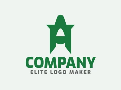 Logo Template for sale, in the shape of a letter "A" combined with an avocado, the color used was green.