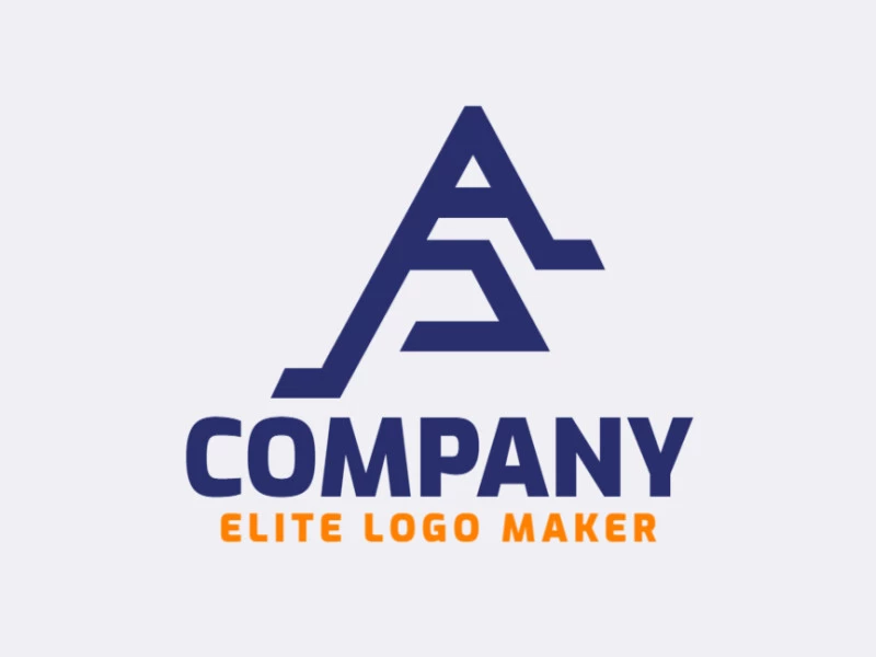 Create a logo for your company in the shape of a letter "A" combined with a letter "P", with minimalist style and blue color.