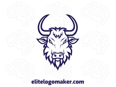 Generate a unique logo with an abstract bull head design in mascot style, ideal for premium and impactful logo creation.