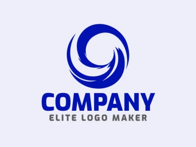 Logo template for sale in the shape of an abstract circle, the color used was dark blue.