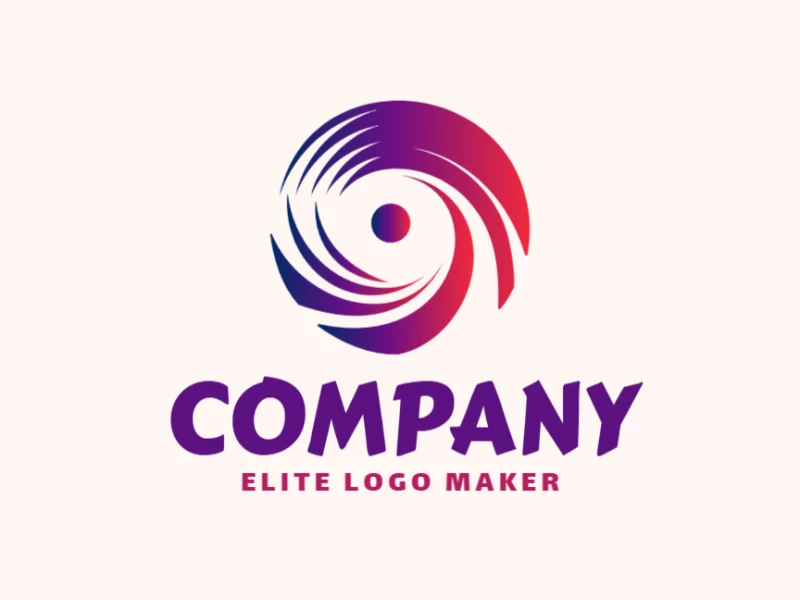 Customizable logo design featuring an abstract eye in a gradient style, offering a unique and modern visual appeal.