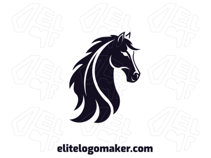 Abstract horse head with smooth lines and an editable layout that gives this logo a modern and artistic look.