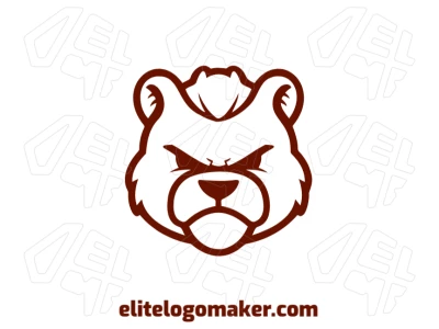 A professional logo design featuring an abstract illustration of a young brown bear with a fierce look in a symmetrical style, perfect for an interesting logo.