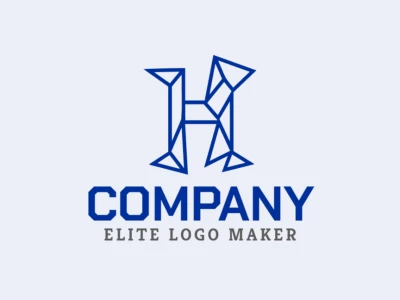 A refined, cost-effective business logo with an abstract monoline letter 'H' design, blending simplicity and elegance in a professional style.