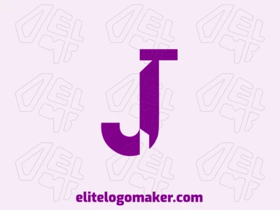 Generate a creative logo featuring an abstract letter 'J' in purple, designed in an artistic initial letter style.