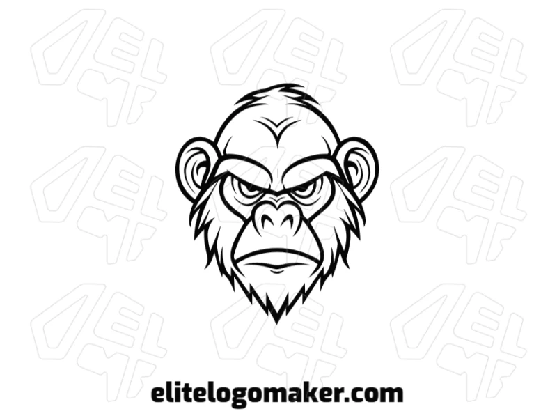 Abstract Monkey's Head - Creative Identity Professional logo design of an abstract monkey's head with a symmetrical style, combining creativity and visual harmony.