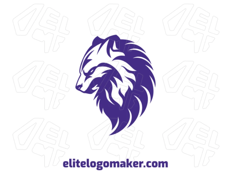 Beautiful simple logo featuring an abstract purple bear design, combining elegance and creativity in a unique style.