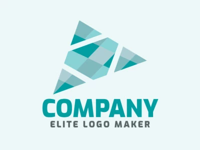 Stylized logo composed of abstract shapes and triangles forming an airplane with blue and gray colors.