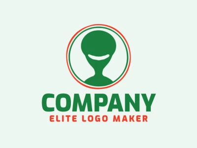 Logo with creative design, forming an alien with abstract style and customizable colors.