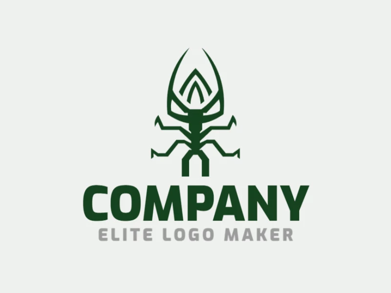 Logo consisting of abstract shapes forming an alien with simple style, the only color used was green.