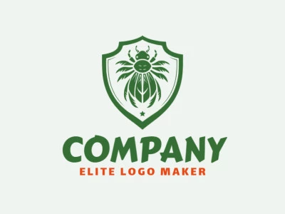 A sophisticated logo in the shape of an alien insect with a sleek abstract style, featuring a captivating green color palette.