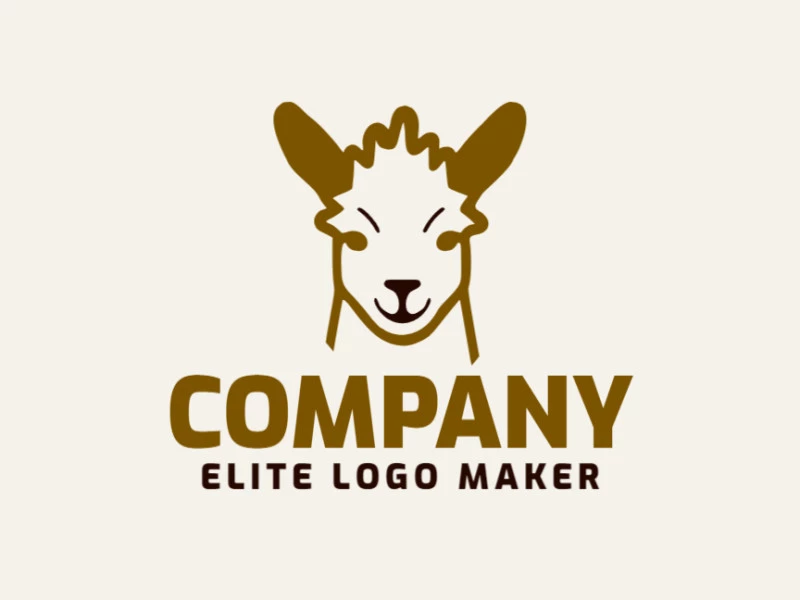 Mascot logo with a refined design forming an alpaca head, the colors used were brown and black.