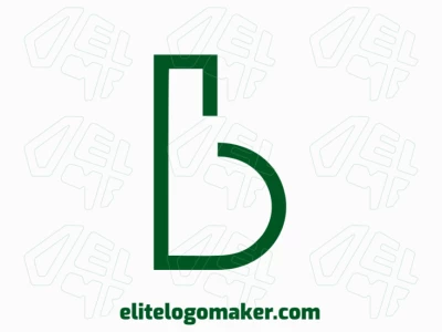 Minimalist logo featuring an alphabetical letter 'B' in green color, designed with an editable format for customization.