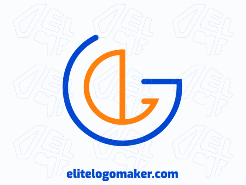 Lovely alphabetical letter "G" logo in an initial letter style, designed with an editable format for customization.