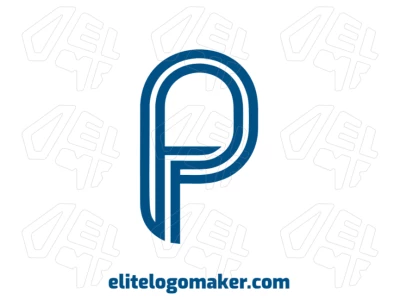 A beautiful initial letter logo featuring an elegant blue 'P' design, perfect for a creative and professional brand identity.