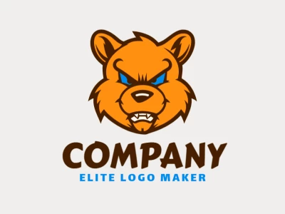 A minimalist logo featuring an angry bear head, designed with bold lines for a strong and expressive brand representation.