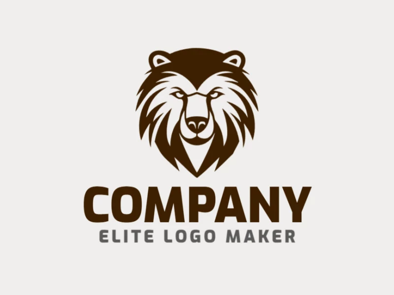 Contemporary emblem featuring an angry bear, exquisitely crafted with a sleek and symmetric aesthetic.