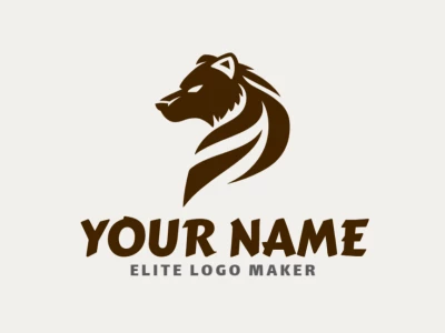 A refined abstract logo featuring the shapes of an angry brown bear head, designed with clean lines and modern aesthetics.