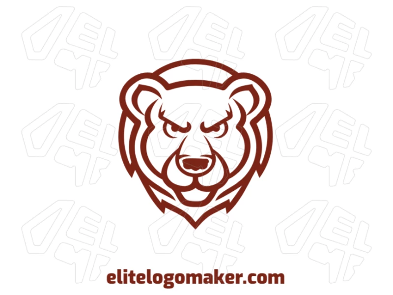 Angry Brown Bear - Vector Logo Professional logo design in animal style featuring an angry brown bear with a bold and fierce appearance.