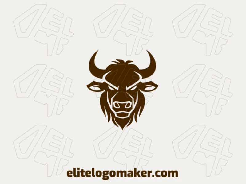 A unique vector logo featuring an angry bull head in a symmetric design, crafted with bold lines and a powerful aesthetic.