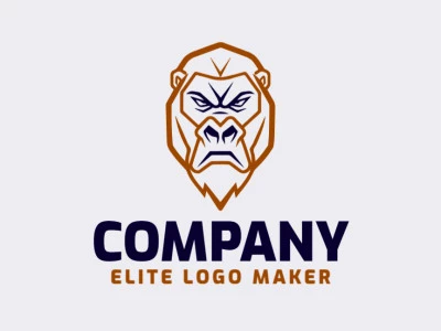 A fierce mascot design featuring an angry gorilla head, emanating power and strength.