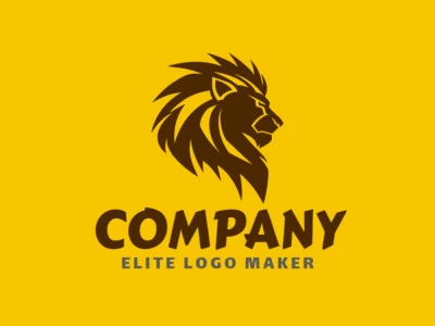 An abstract logo featuring an angry lion head watching, creatively designed with bold shapes, making it appropriate for a distinct brand identity.