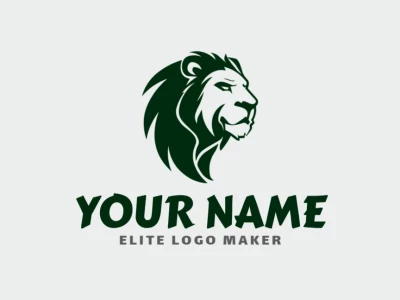 Distinguished animal logo design showcasing an angry lion head in green, offering a bold yet cheap logo option.