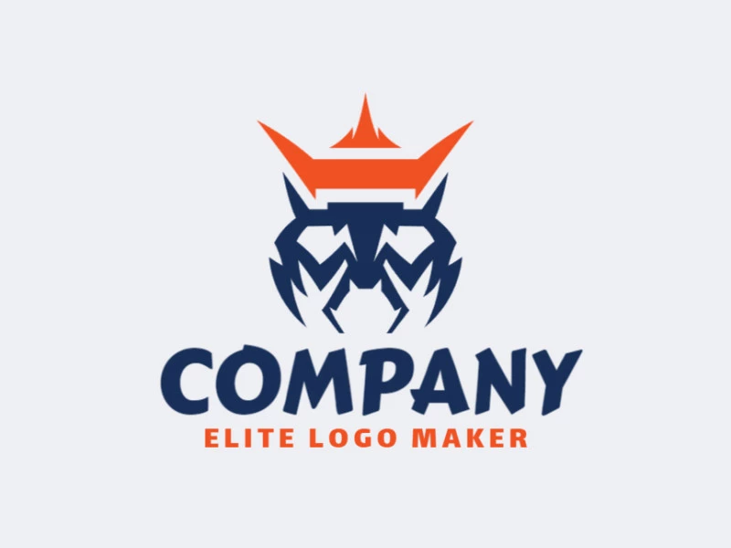 Ideal logo for different businesses in the shape of an ant combined with a crown, with creative design and abstract style.