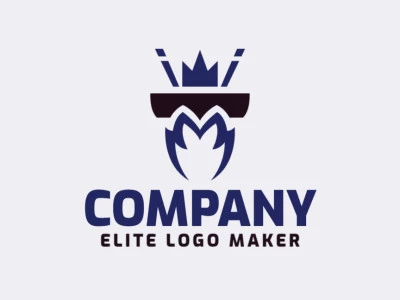 Ideal logo for different businesses in the shape of an ant combined with a crown, with creative design and abstract style.