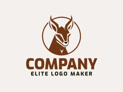 Memorable logo in the shape of an antelope with circular style, and customizable colors.