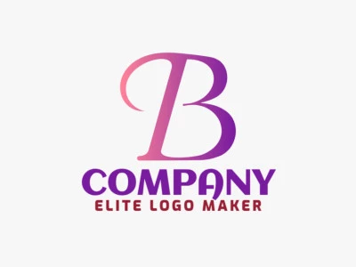 A captivating gradient logo featuring the letter 'B', blending shades of purple and pink, symbolizing creativity and femininity, perfect for a modern and vibrant brand identity.