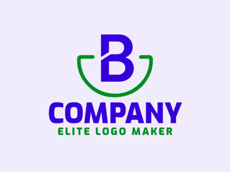 A minimalist logo design featuring the letter 'B' with sleek lines and a timeless aesthetic, optionally incorporating shades of green and blue.