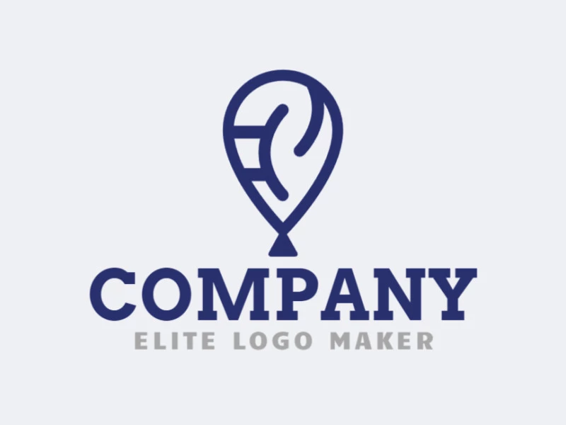 Creative logo in the shape of a ballon combined with brackets, with a refined design and monoline style.