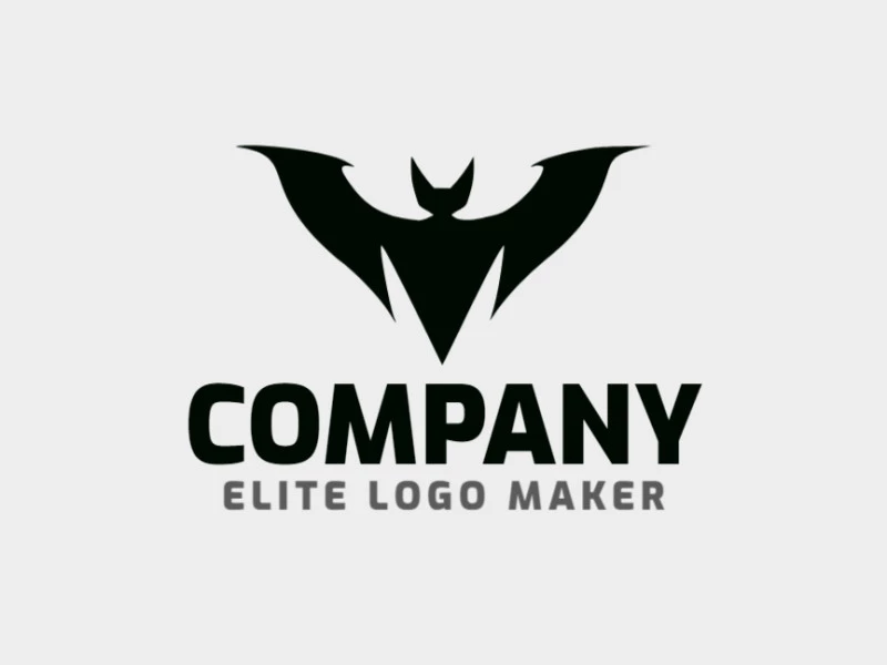 A flexible and skillfully crafted logo in the shape of a bat with a touch of abstract style, where the chosen color is black.