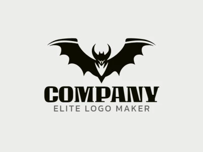 Memorable logo in the shape of a bat with creative style, and customizable colors.