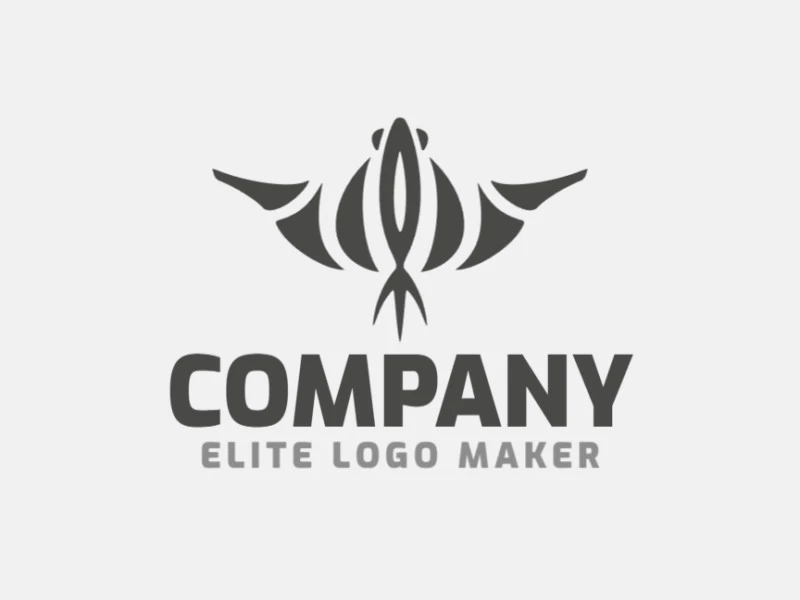 Customizable logo in the shape of a batoidea with creative design and minimalist style.