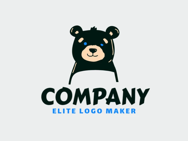 An illustrative bear emblem combining modern shapes for a captivating logo design.