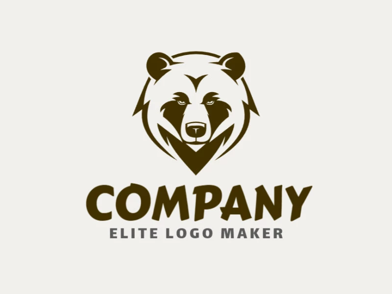 An abstract bear logo design, capturing the essence of strength and resilience.