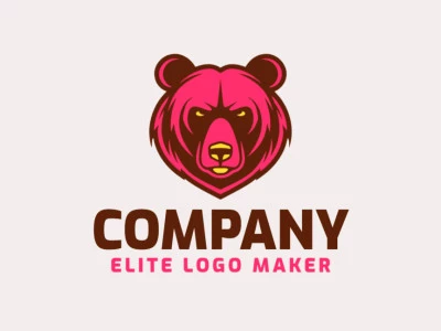 An illustrative bear logo design with captivating shapes.