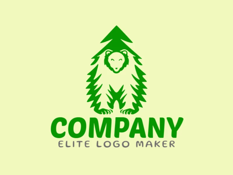 A green abstract bear logo that stands out. Simple yet stylish. Perfect for brands that want to convey strength and a connection with nature.