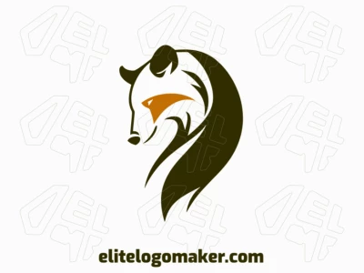 Excellent and noticeable animal logo featuring a bear composed of abstract forms, creating a unique and striking design.