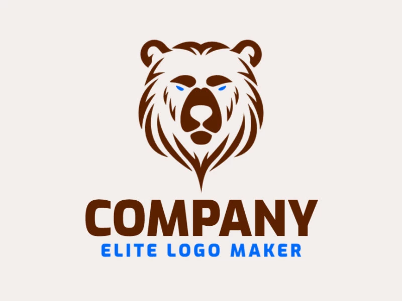 A symmetric logo featuring a bear head, representing strength and reliability, perfect for a robust brand identity.