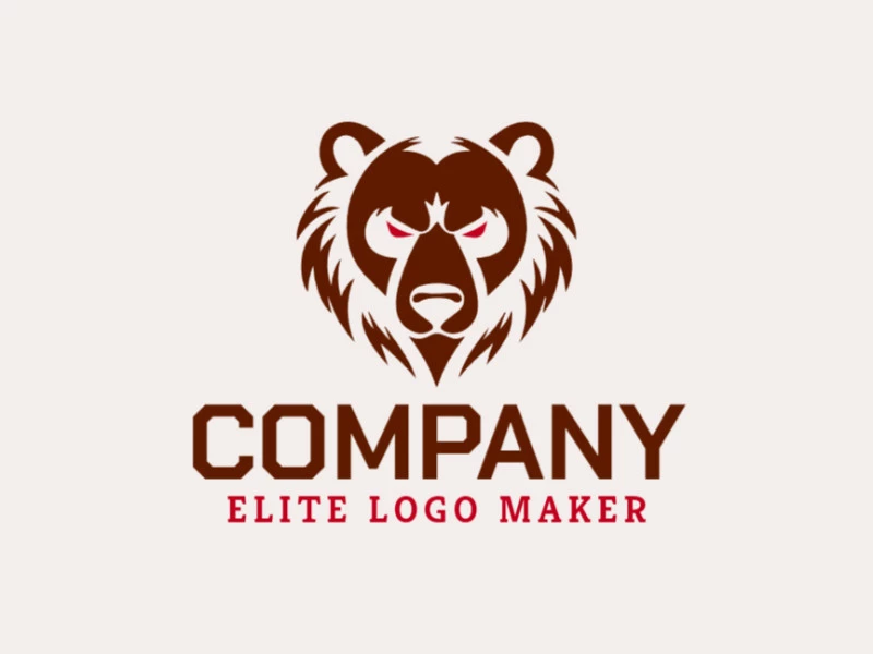 A tribal-style logo featuring a bear head, crafted with bold lines and intricate details.