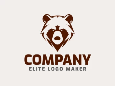 A captivating logo featuring a bear head in an animal style, elegantly highlighted in brown.