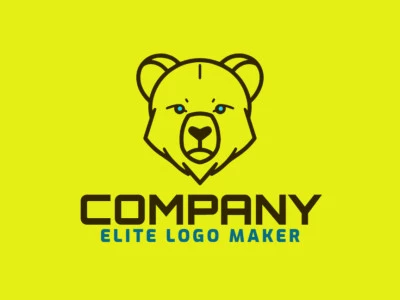 A sleek bear head logo with monoline style, conveying elegance and strength.