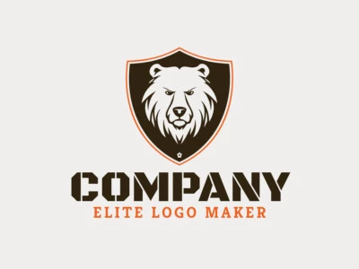 Create a memorable logo for your business in the shape of a bear head with an emblem style and creative design.