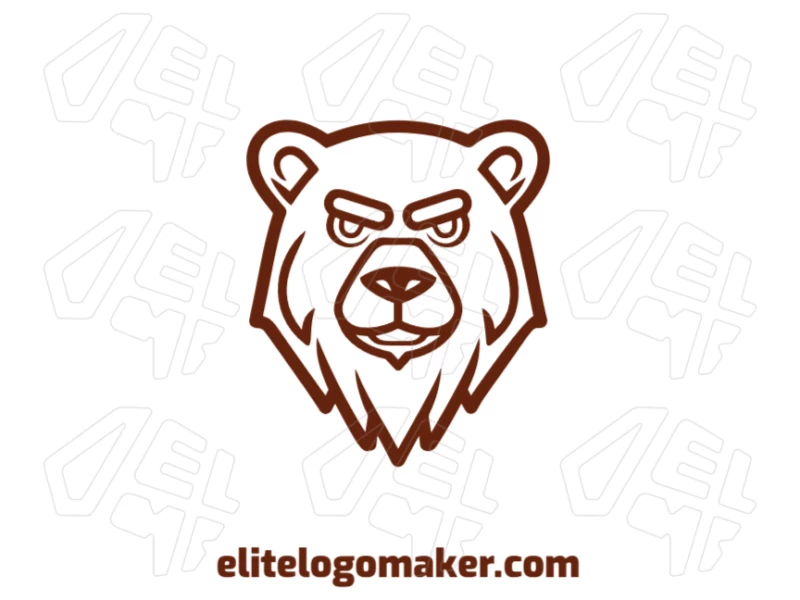 Bear Head With An Attractive Shape - Vector Logo Creative logo featuring a bear head with an attractive shape, designed in a clean and symmetrical style for strong visual impact.