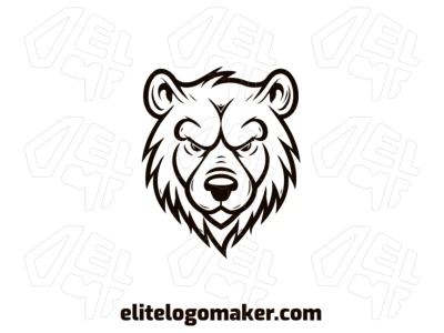 A creative logo featuring a bear head with an illustrative design, blending abstract elements for a unique and artistic look.