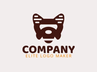 Create your own logo in the shape of a bear, with minimalist style and brown color.